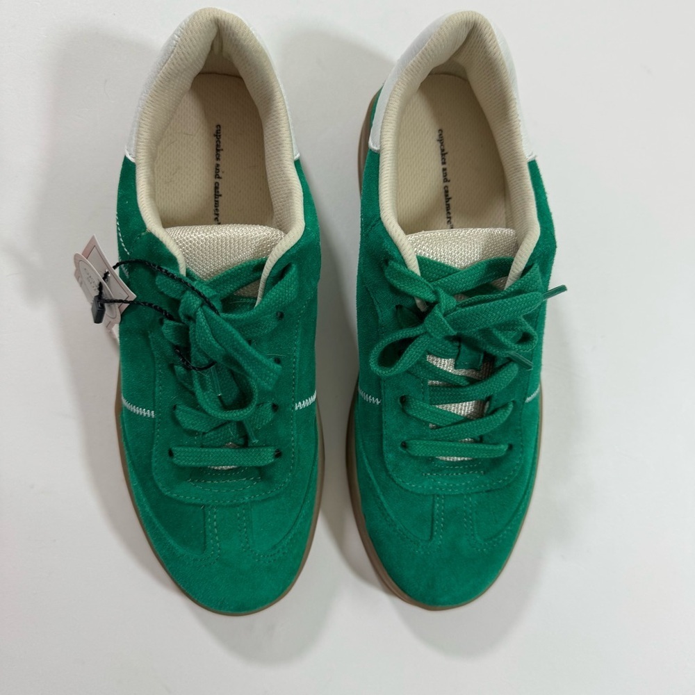 New Cupcakes And Cashmere Suede Sneakers Shoes Green - Picture 2 of 10